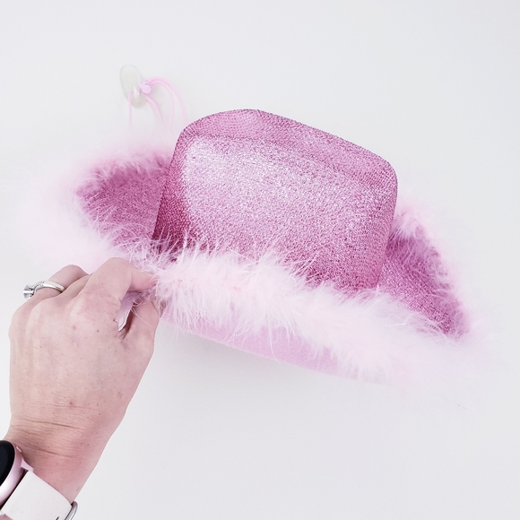 Pink Pony Club Cowgirl Sparkle Feather Bow Hat - Picture 4 of 7